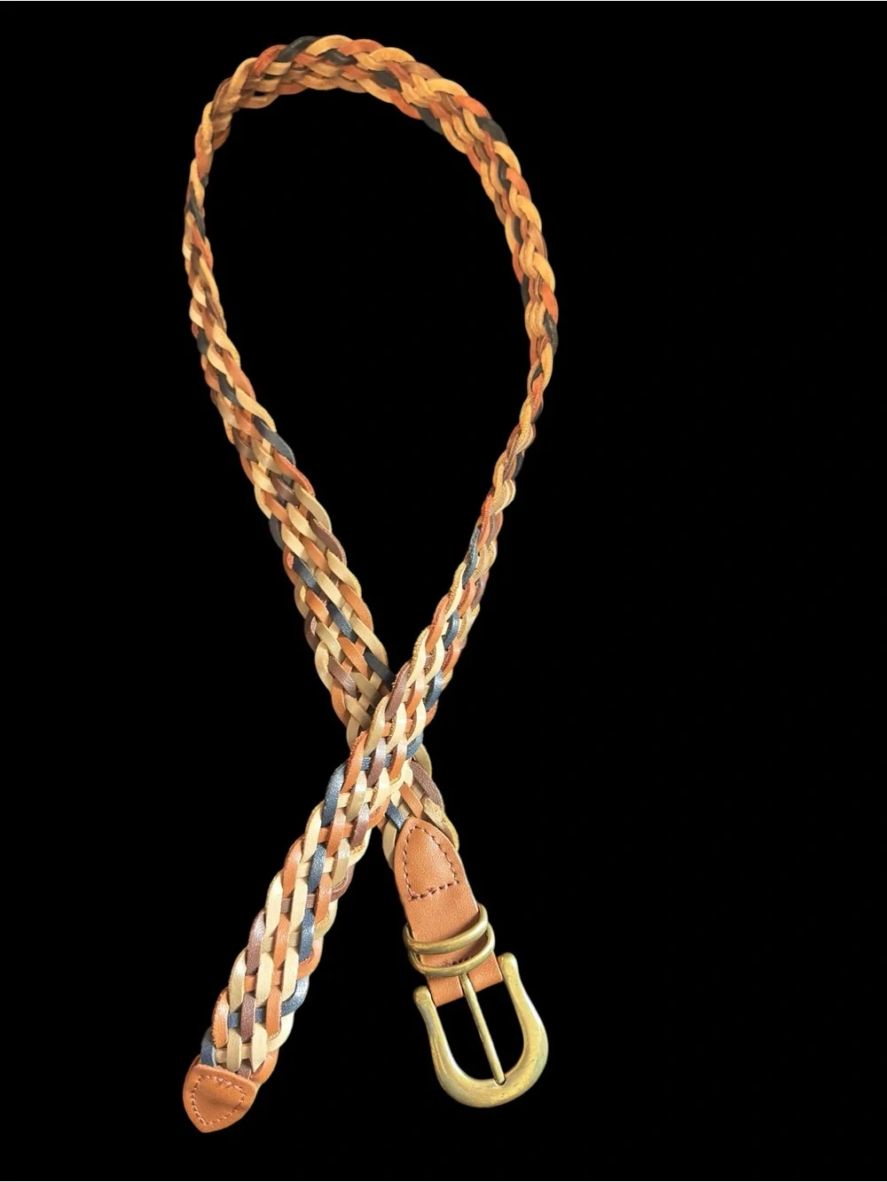 Colorful Braided Belt - Genuine Guatemalan Leather - Women's Size M/L